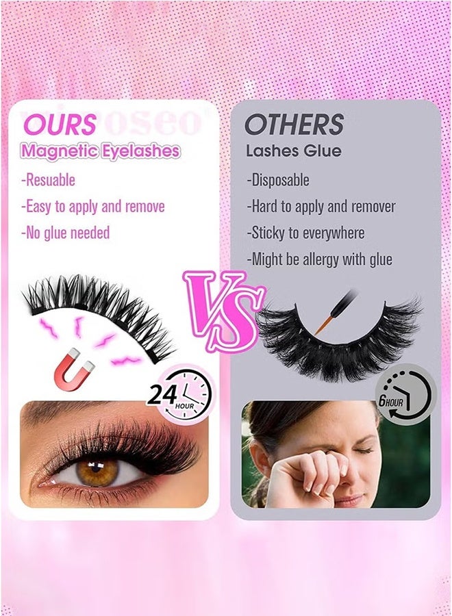 Jamal Magnetic Eyelashes With Applicator, 2 Pair Reusable Magnetic Lashes Without Glue, Magnetic Eyelashes Natural Look, Easy To Apply - Image 5